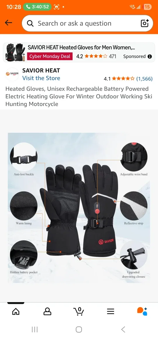 SAVIOR HEAT Rechargeable Heated Gloves - Size Medium image indicator(5)