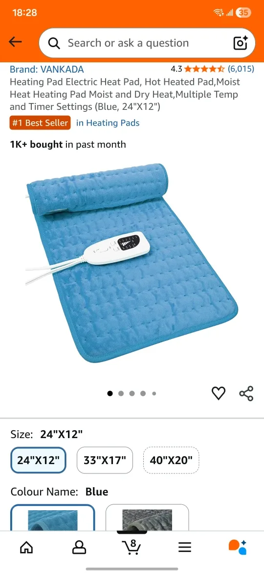 VANKADA Blue Heating Pad 24"x12"