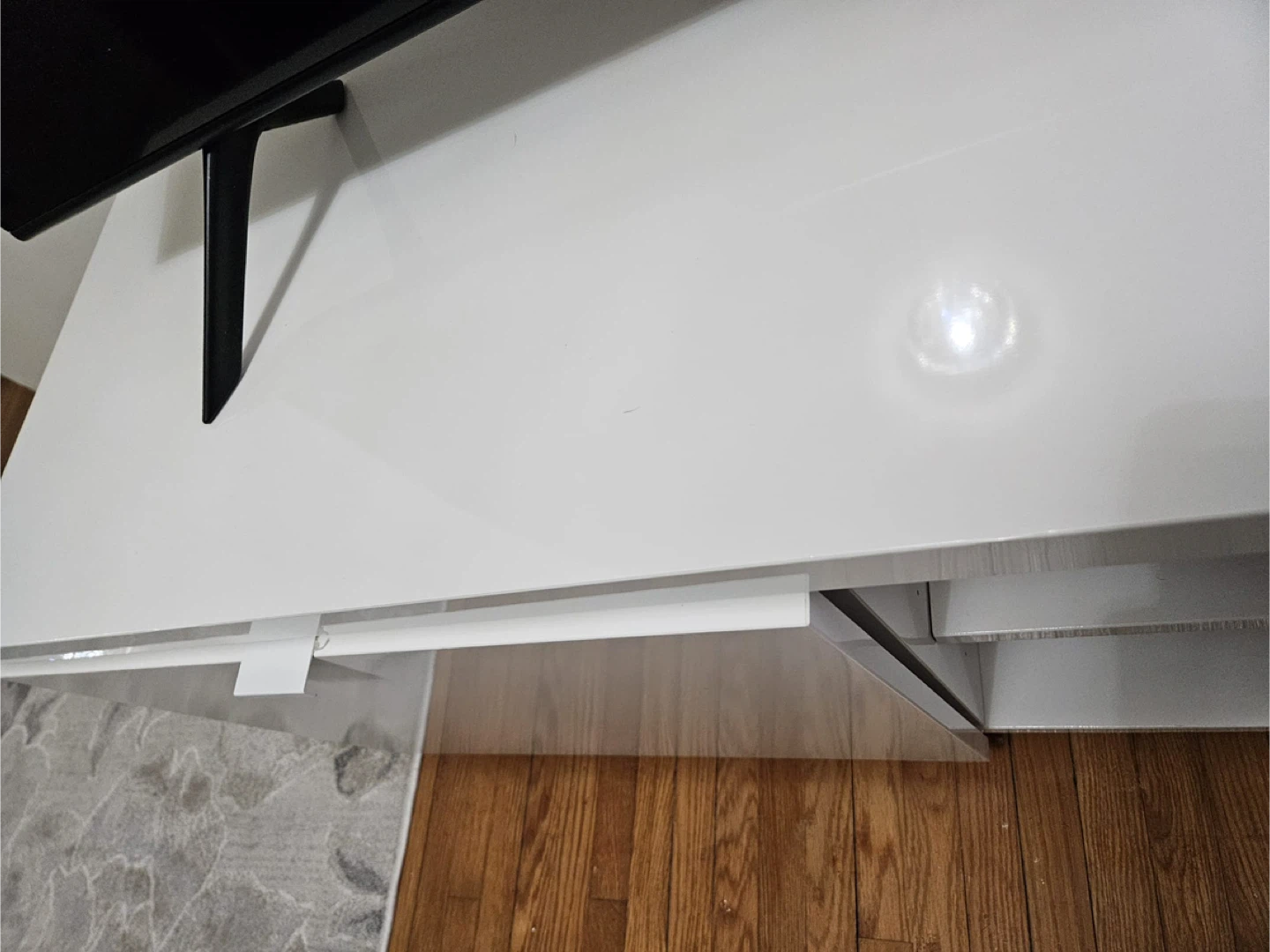 White TV Stand with Storage - photo 3