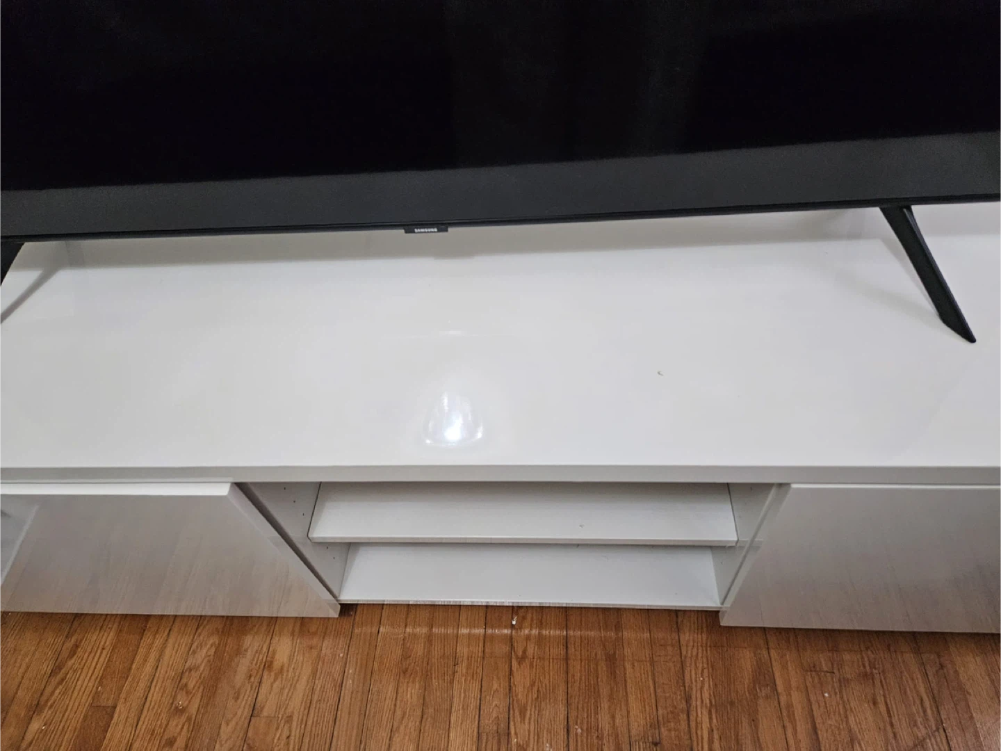 White TV Stand with Storage