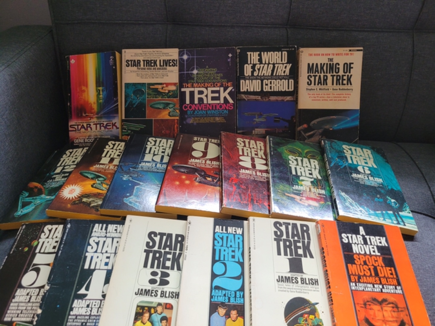 LOT Star Trek book collection, medallion, blueprints