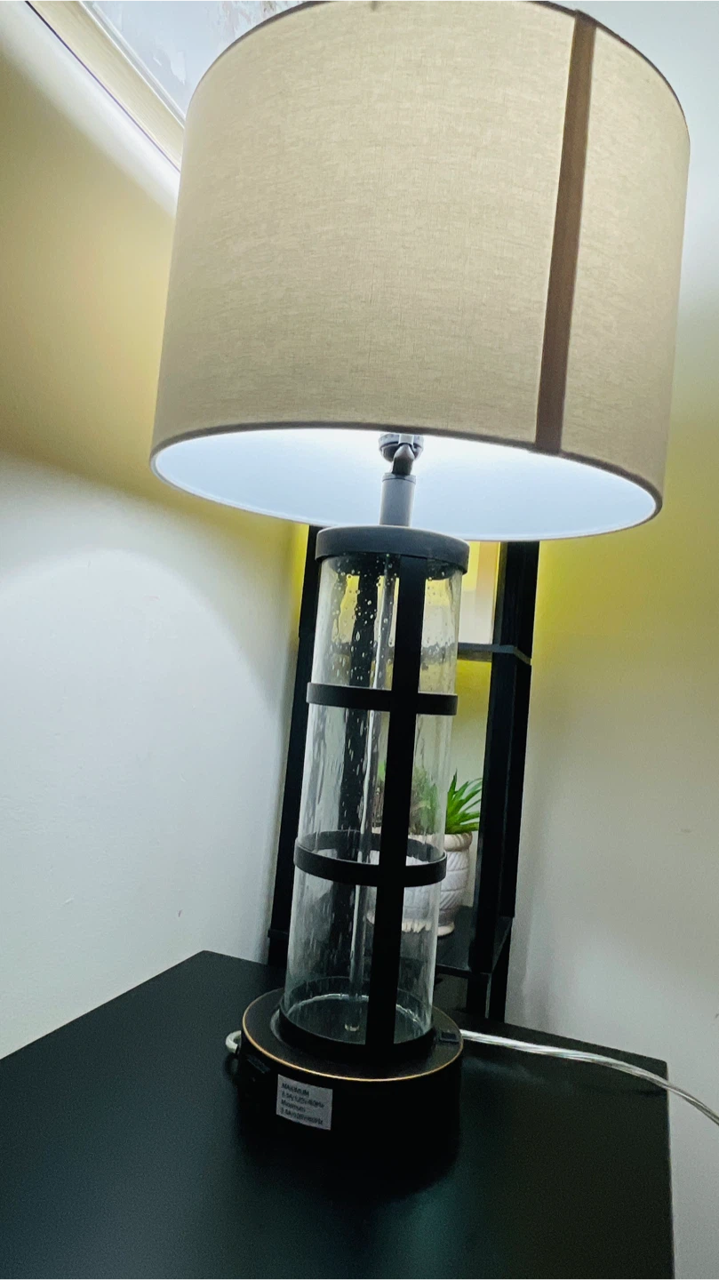 Brokk 25" Glass & Metal Table Lamp (Moving Out) - photo 2