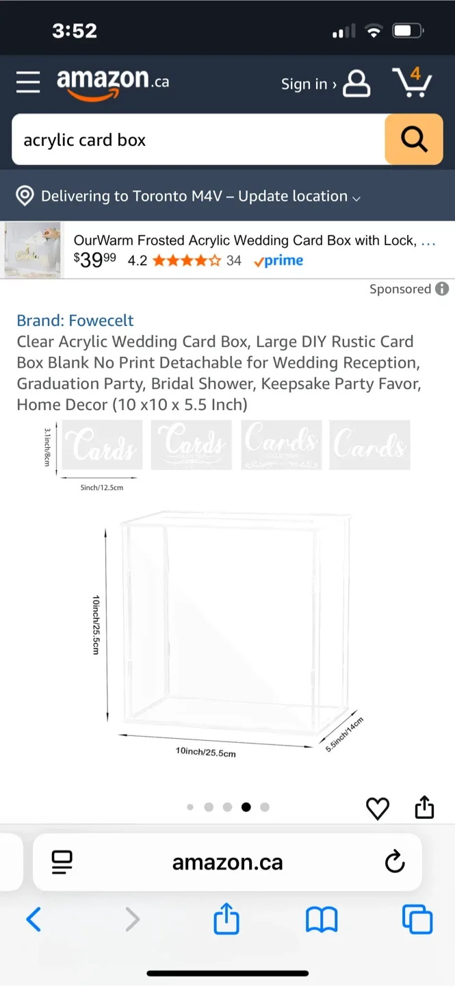 For Rent! Acrylic Wedding Card Box (see description) image indicator(5)