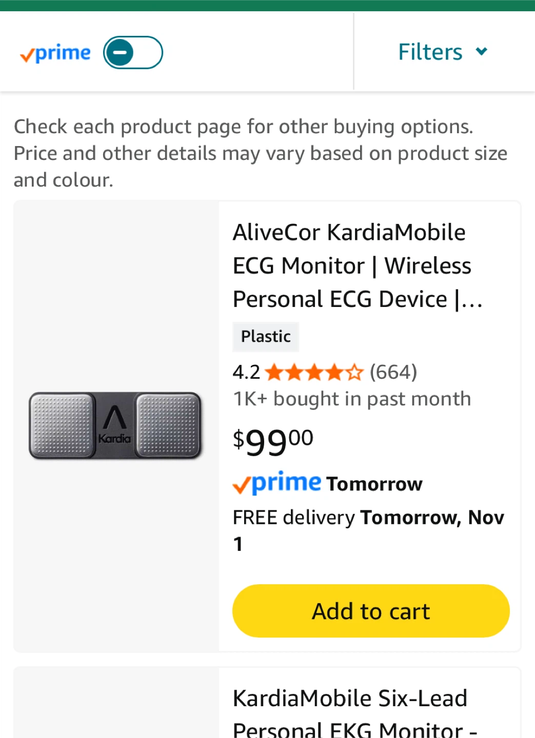 AliveCor KardiaMobile ECG Monitor