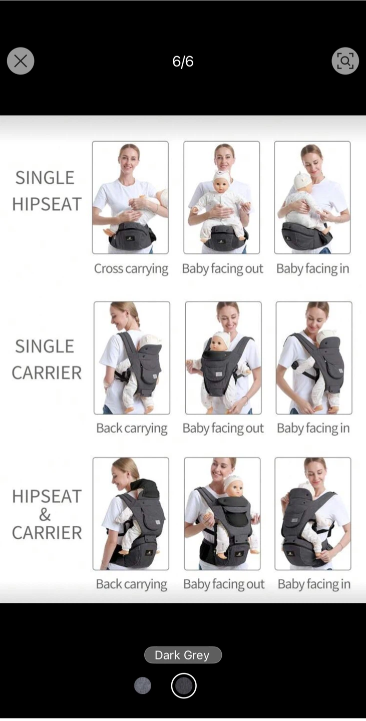 Gabesy Multifunctional 3-in-1 Baby Carrier - Dark Grey - photo 5