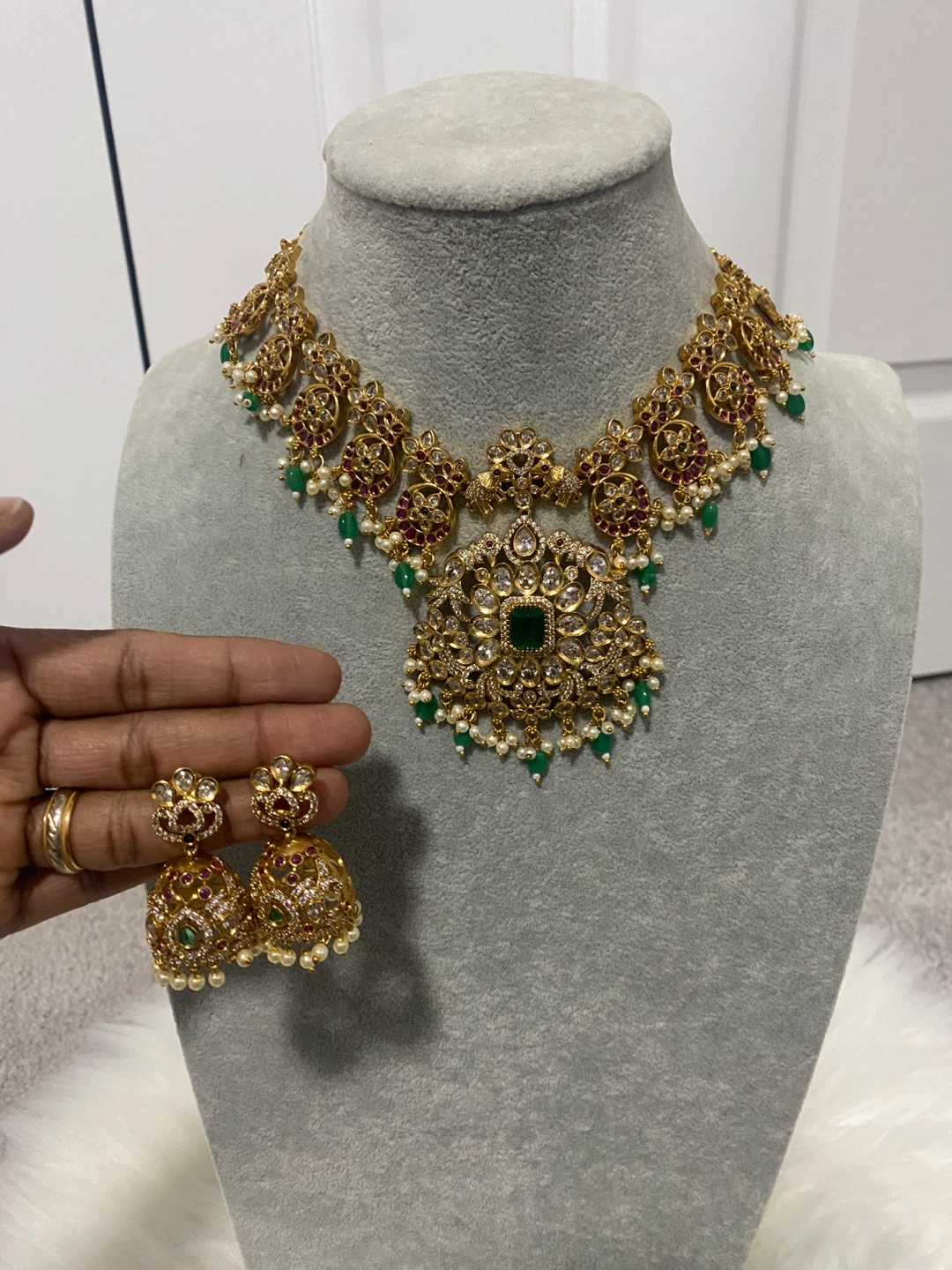 Gold Plated Necklace & Earring Set - photo 4