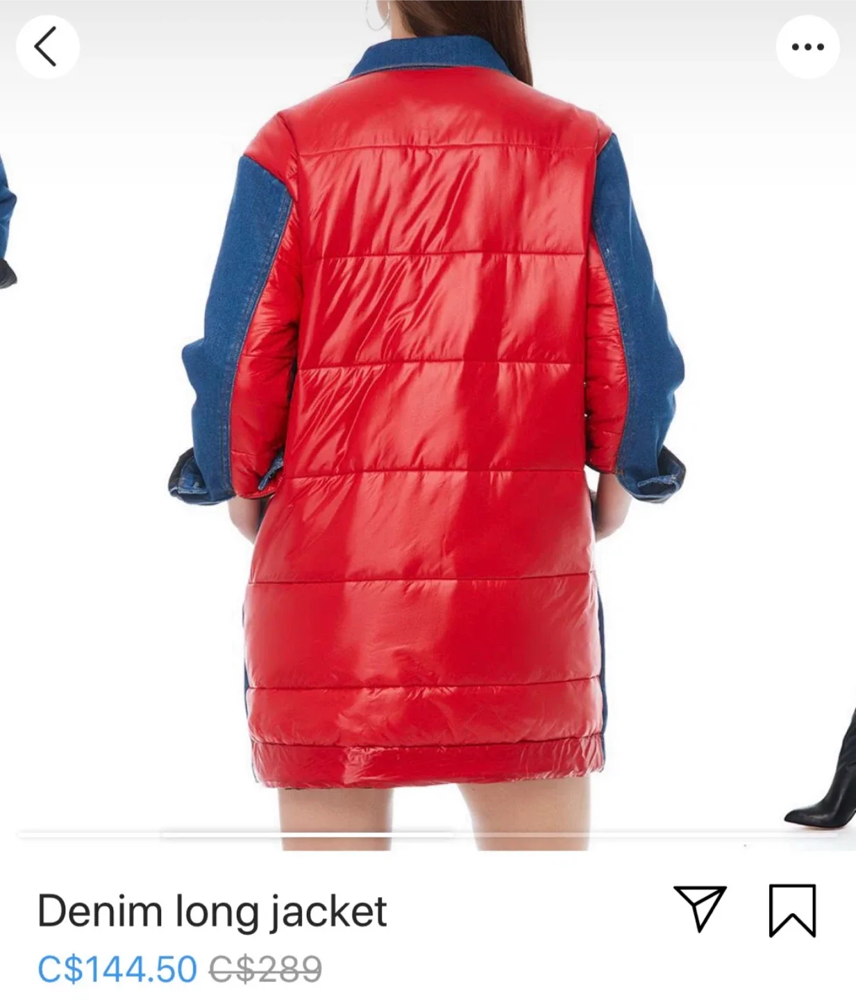 New Long Denim Puffer Jacket – Size S image indicator(9)