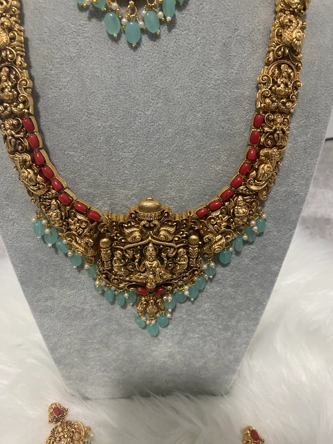 Indian Gold Plated Necklace Set - photo 4