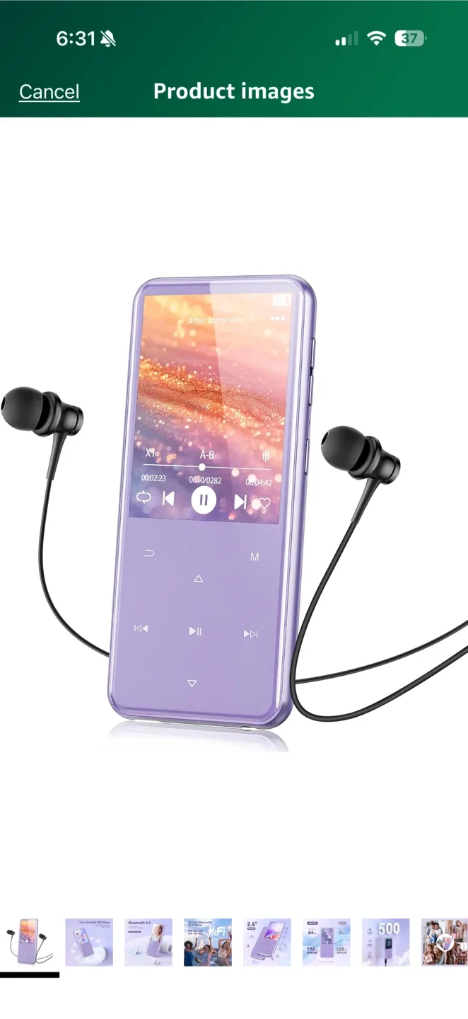 AGPTEK M3 64GB MP3 Player - Purple image indicator(9)