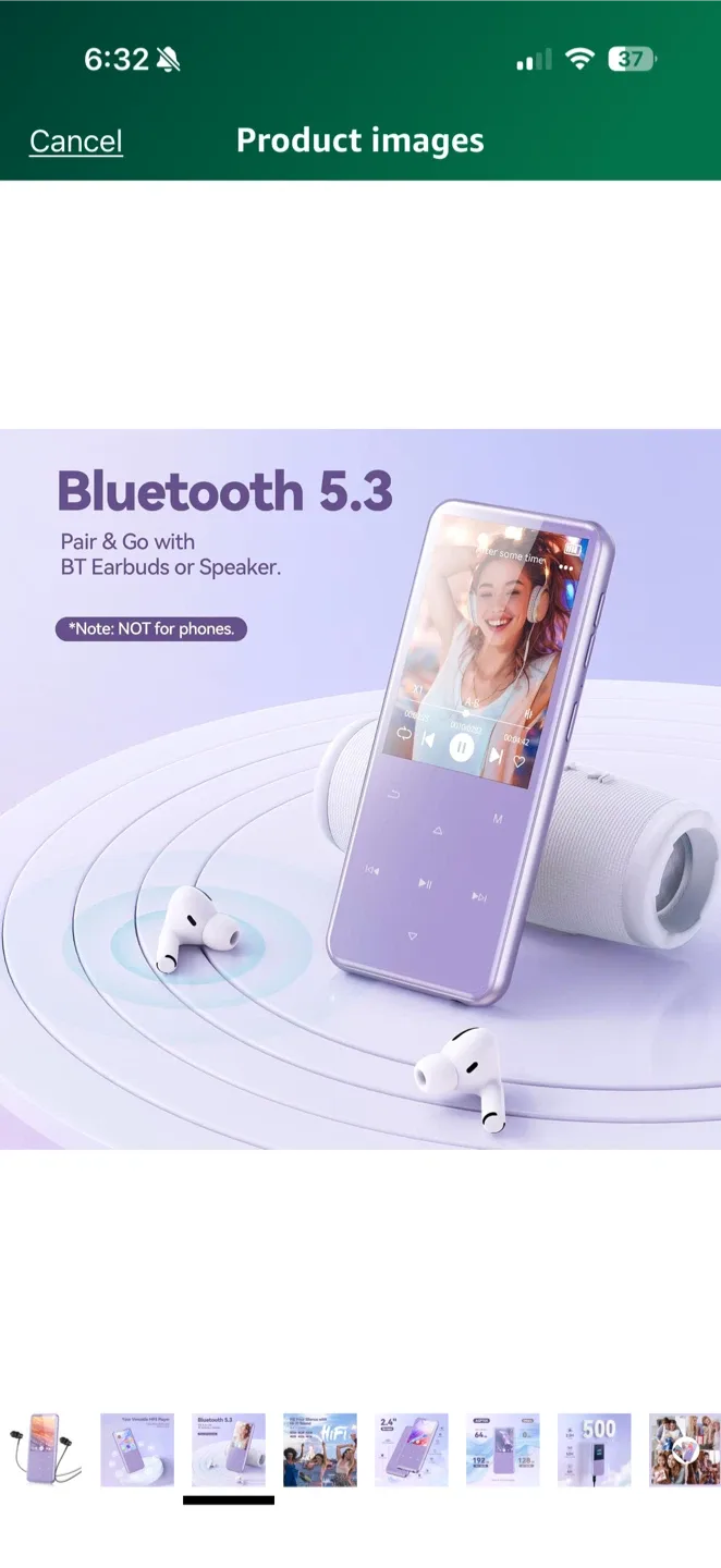 AGPTEK M3 64GB MP3 Player - Purple image indicator(7)