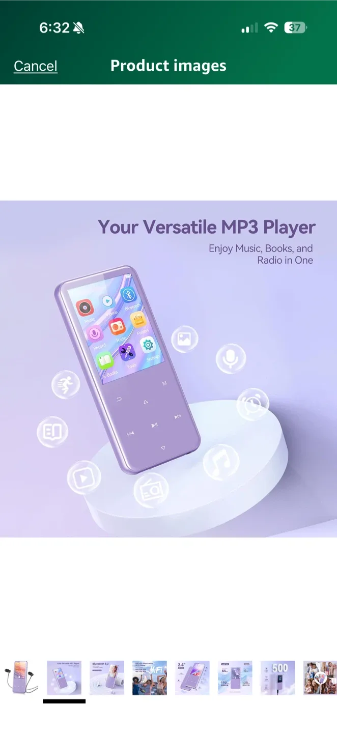 AGPTEK M3 64GB MP3 Player - Purple image indicator(8)