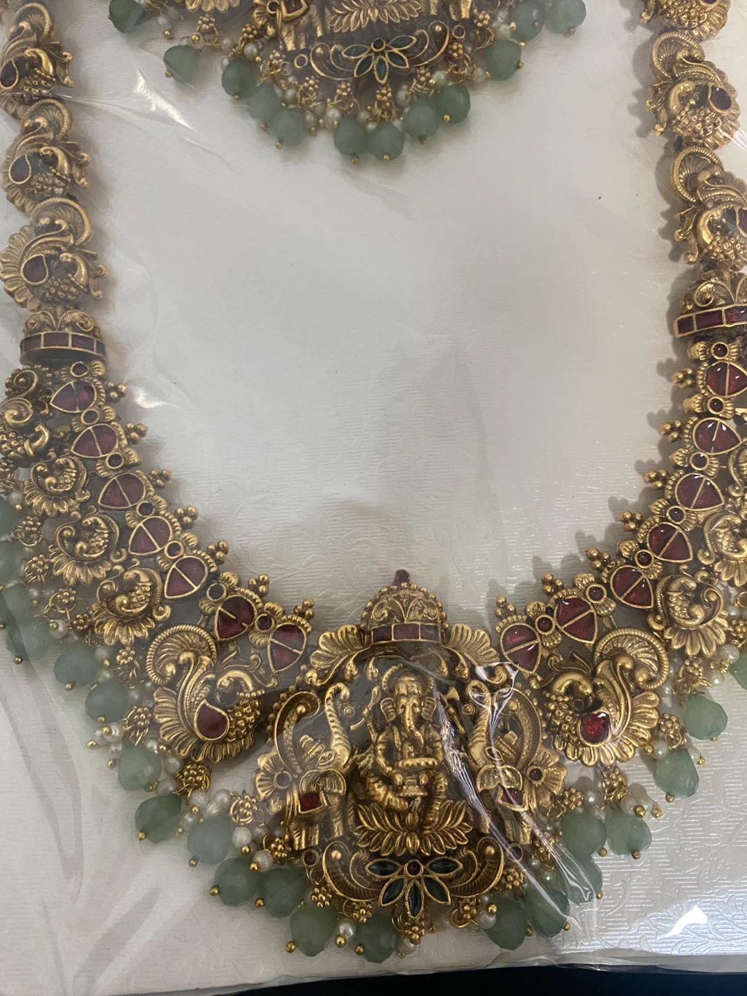 Indian Gold Plated Necklace Set - photo 2