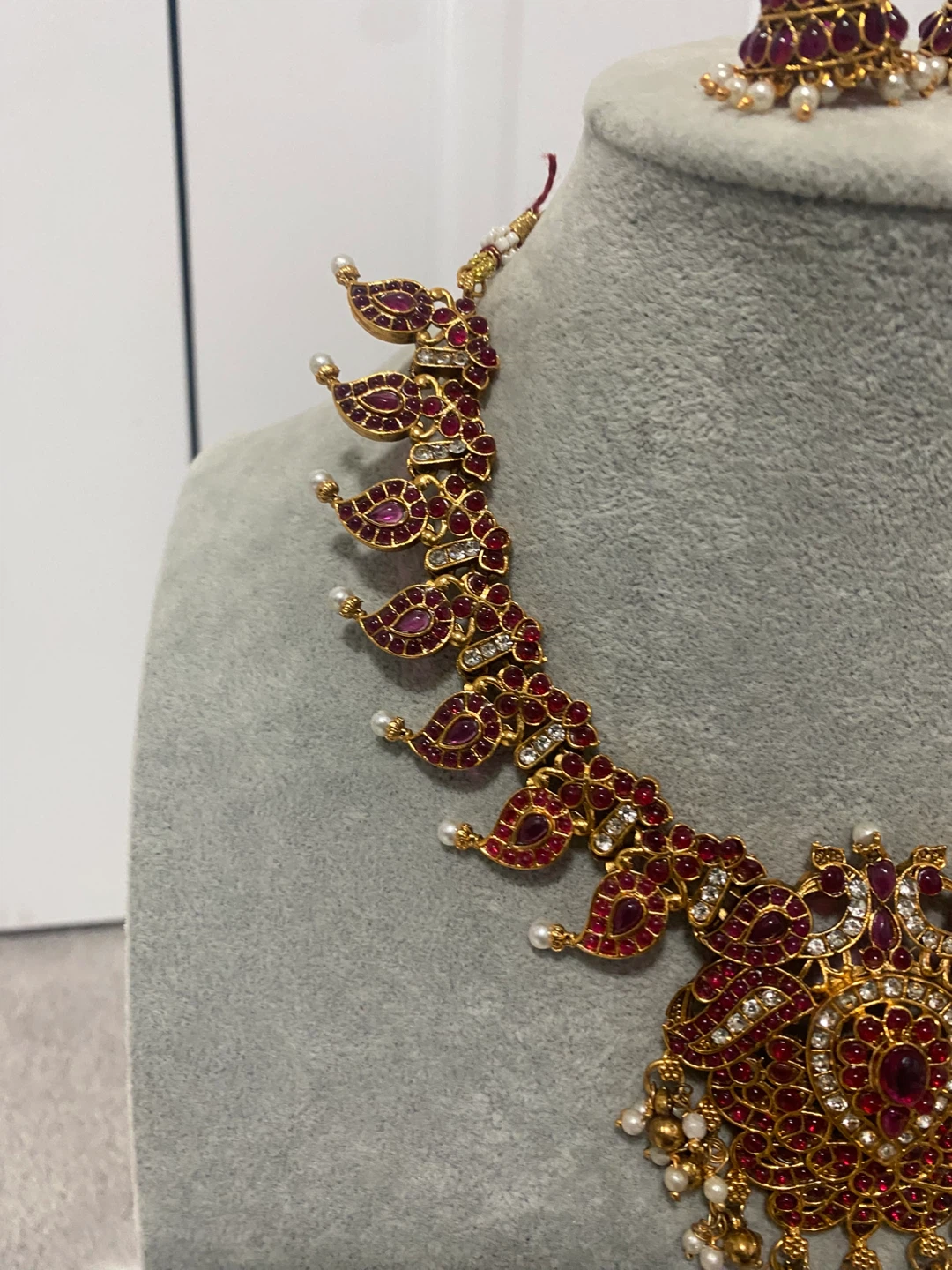 Necklace and Earring Set - Red and Gold - photo 3