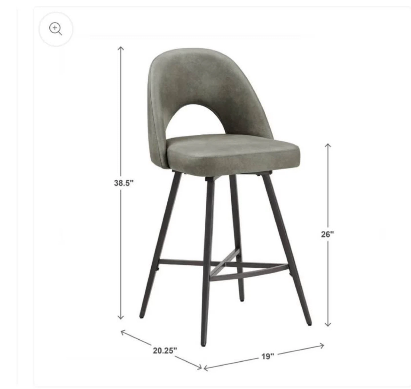 2 New Swivel Counter Height Stools  -  Gray or Black - photo 5
