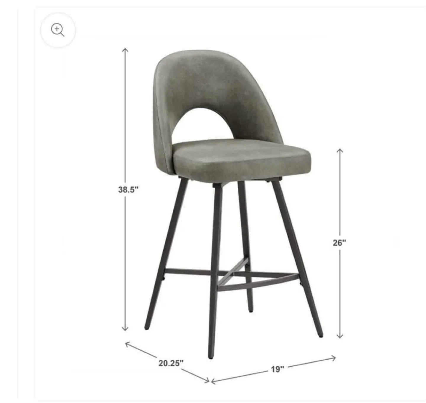 2 New Swivel Counter Height Stools  -  Gray or Black image indicator(5)