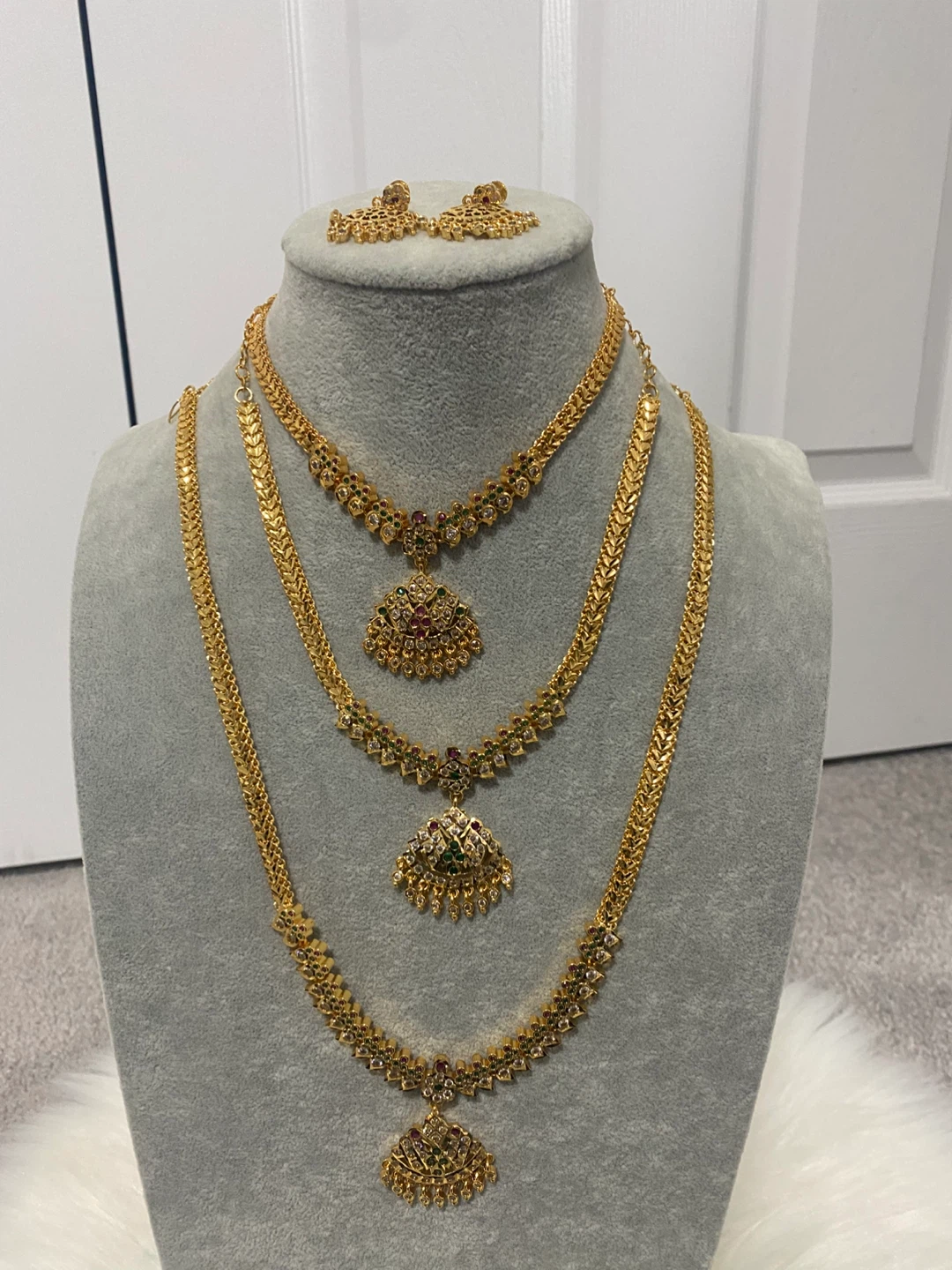 Gold Plated Necklace & Earring Set - photo 5