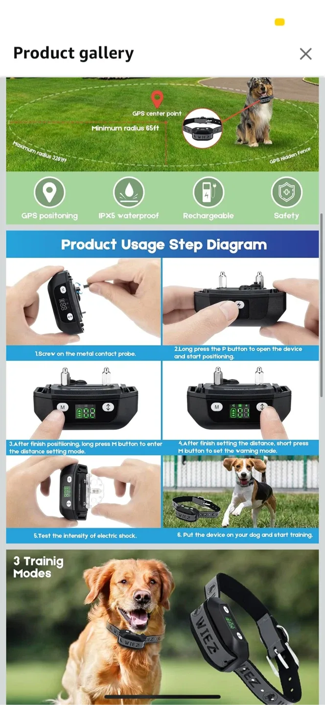 WIEZ GPS Pet Electronic Fence Equipment D020 image indicator(7)
