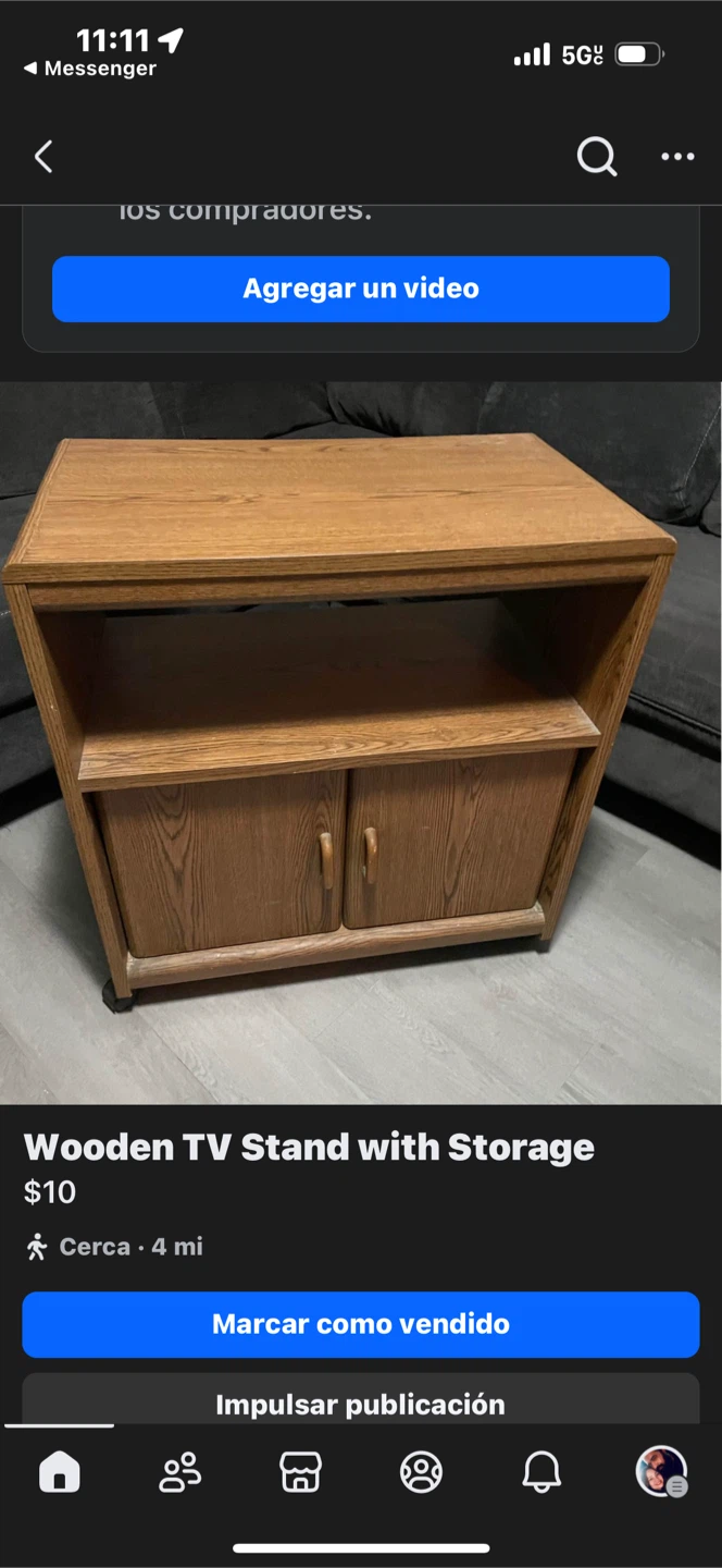 Wooden TV Stand with Storage