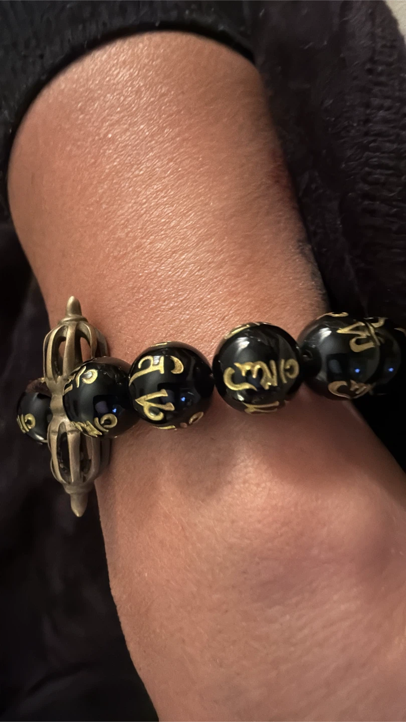 Black & Gold protection healing Beaded Bracelet(unisex) - photo 2