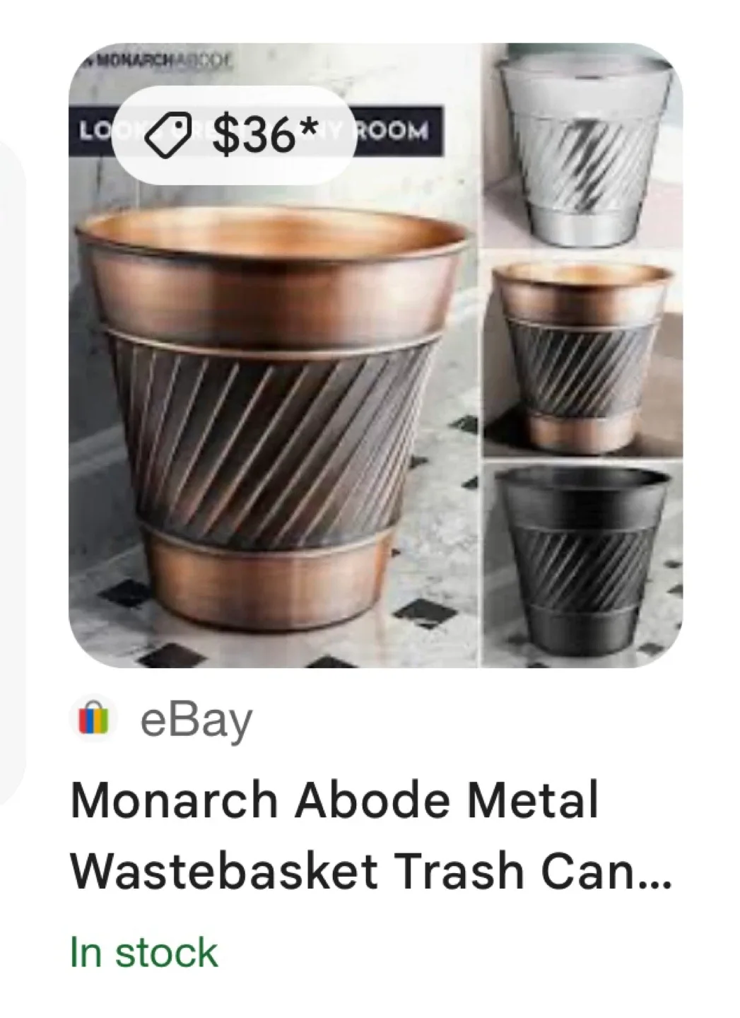 Bronze Metal Cache Pot/Trash Can image indicator(2)