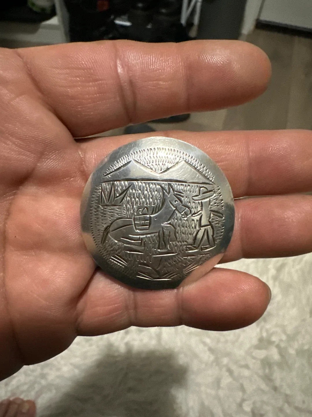 Vintage Sterling Silver Brooch Pin thumbnail