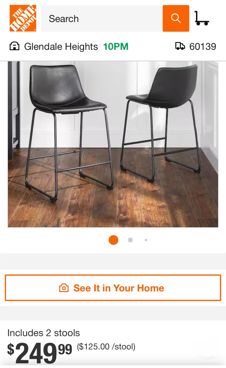 2 New Counter Height Stools Black, Brown or Whisky Brown - photo 4