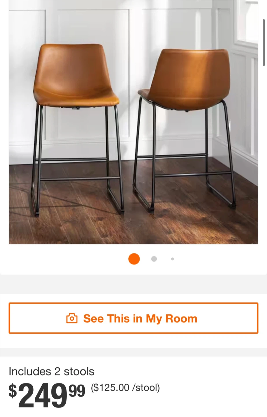 2 New Counter Height Stools Black, Brown or Whisky Brown - photo 5