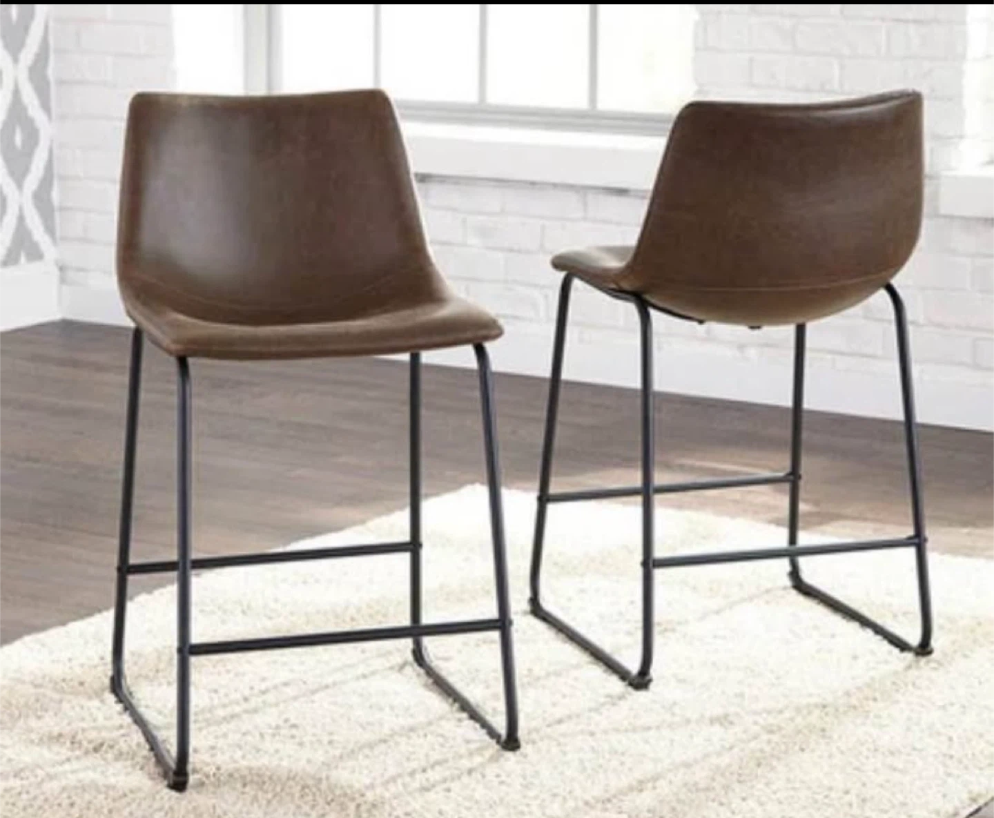 2 New Counter Height Stools Black, Brown or Whisky Brown