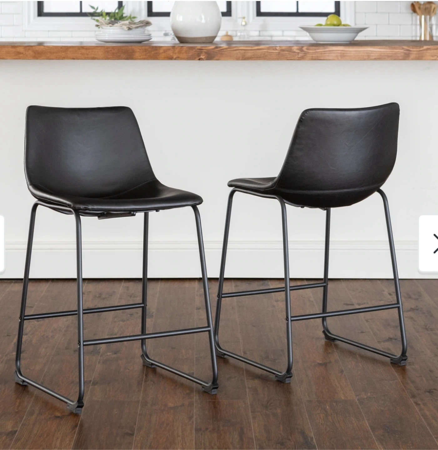 2 New Counter Height Stools Black, Brown or Whisky Brown - photo 3