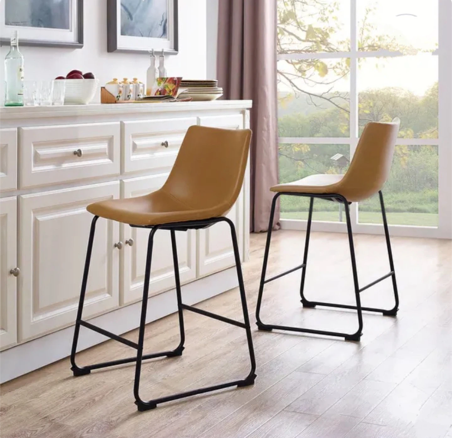 2 New Counter Height Stools Black, Brown or Whisky Brown - photo 2