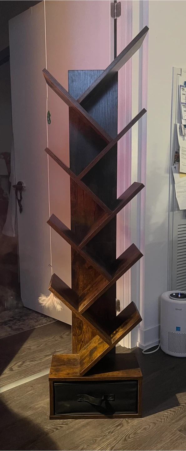 Brown 9-Shelf Tree Bookshelf - photo 2