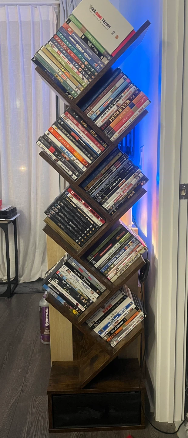 Brown 9-Shelf Tree Bookshelf