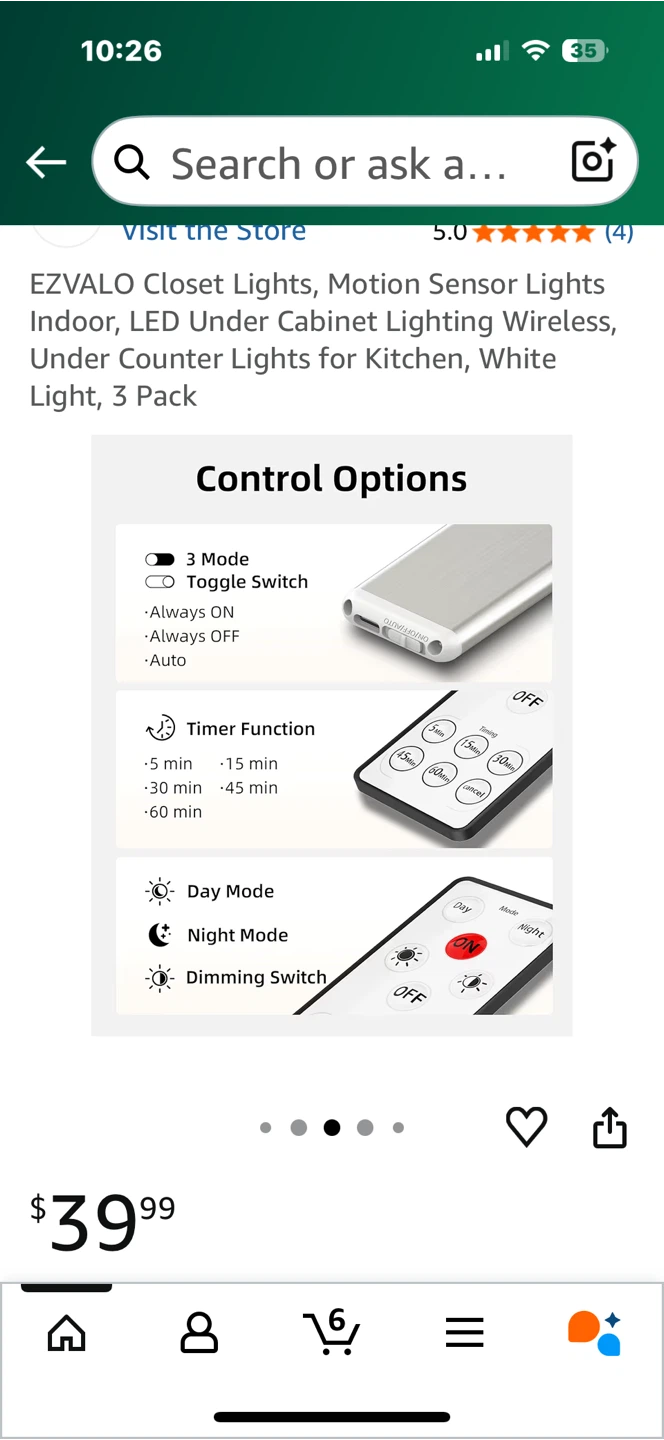 EZVALO Closet Lights, Motion Sensor, 3 Pack - photo 4