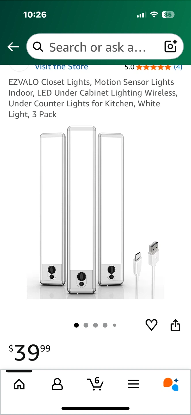 EZVALO Closet Lights, Motion Sensor, 3 Pack - photo 2