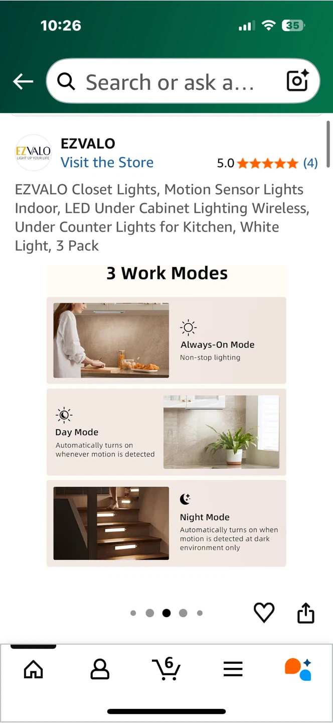 EZVALO Closet Lights, Motion Sensor, 3 Pack - photo 5