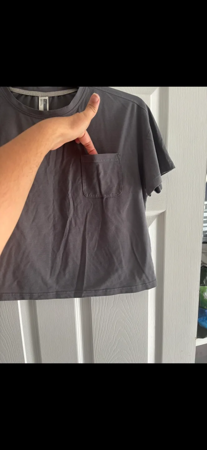 Free People Grey Pocket Tee - Size Small image indicator(2)