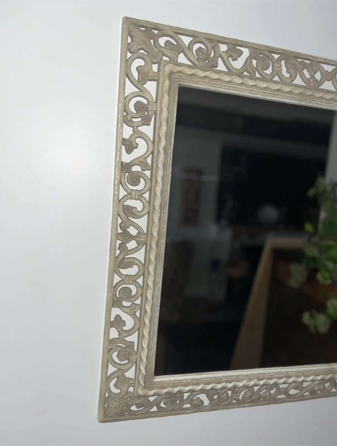 Plastic with a stone look Framed Wall Mirror 35.5X25.5 inches - photo 2