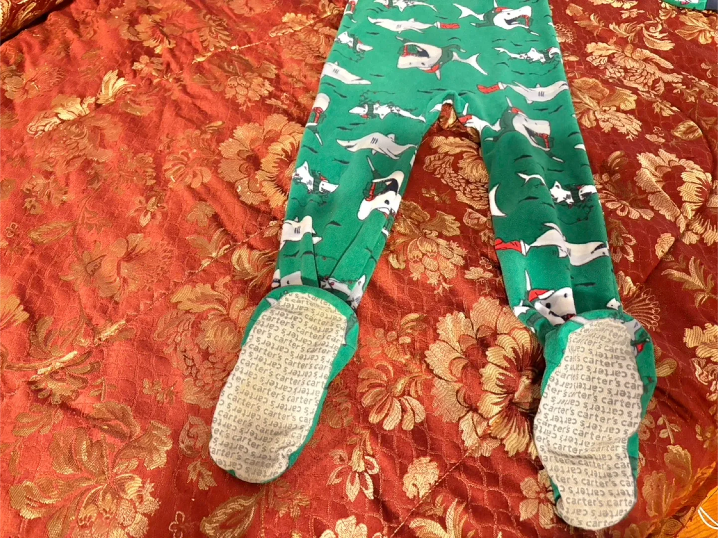 Carter's 6/6A Green Shark Footed Pajamas image indicator(6)