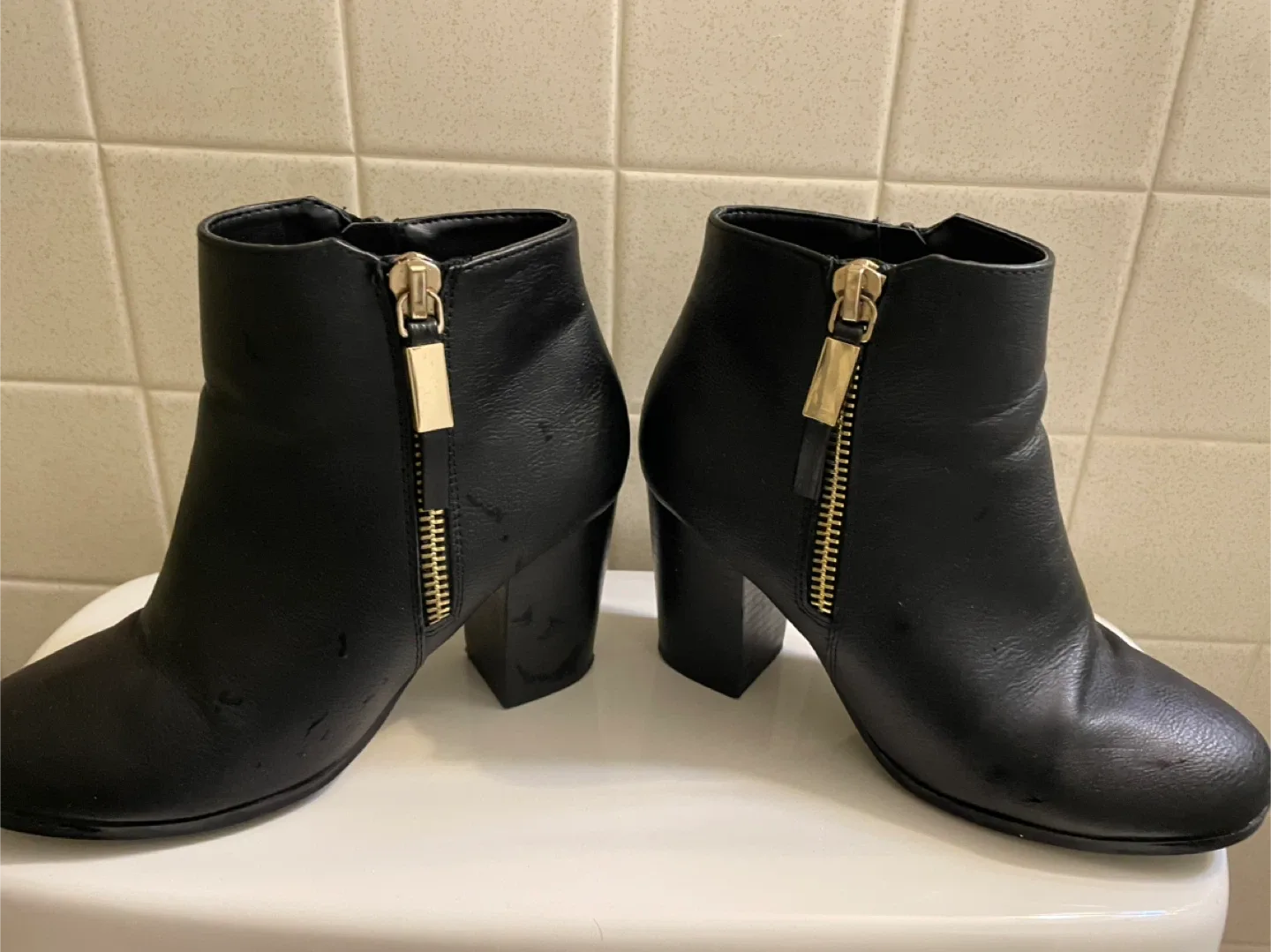 Black Ankle Boots, Size 7.5 image indicator(2)