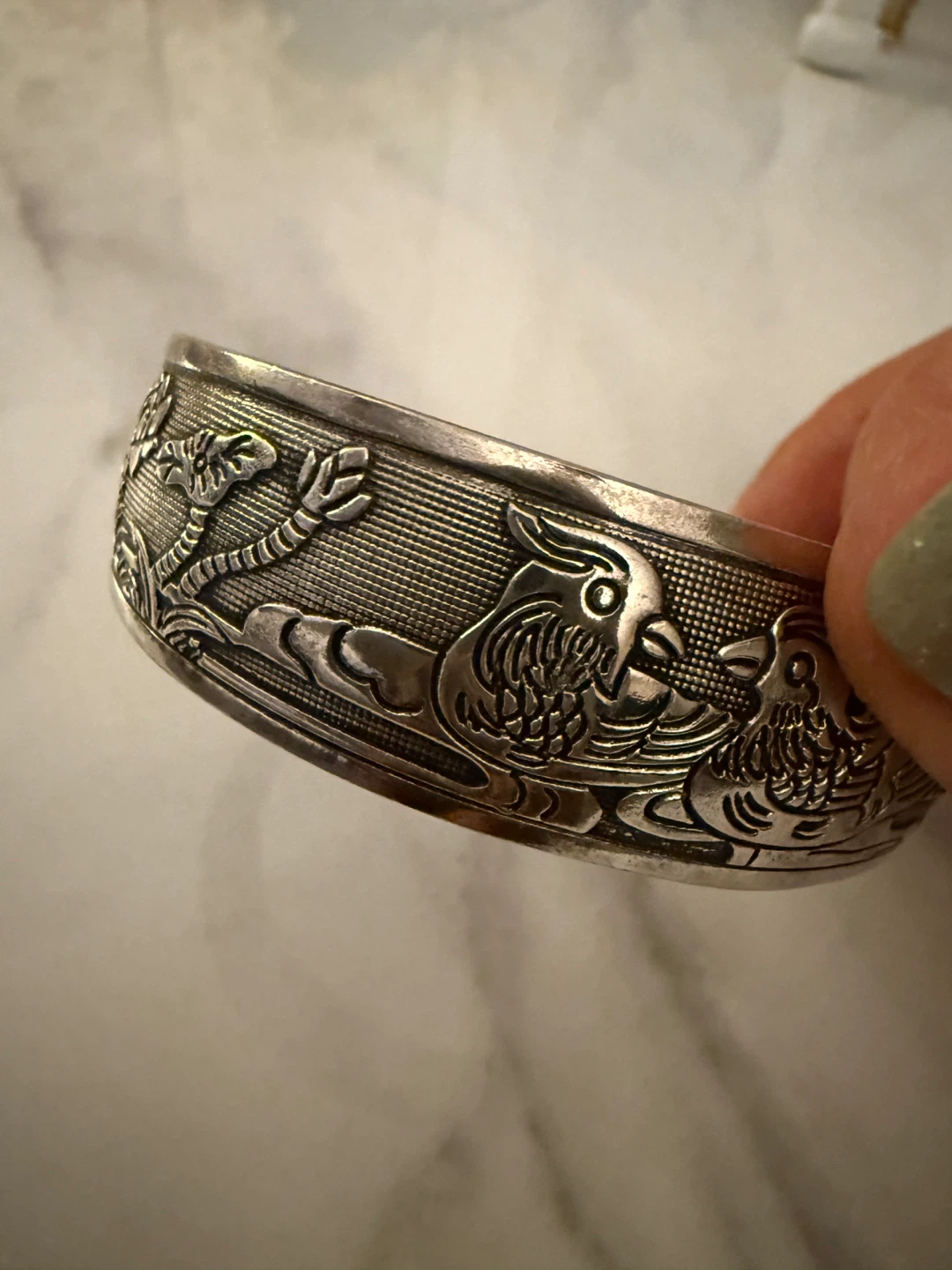 Silver Tone Cuff Bracelet with Bird Design(unisex) - photo 3