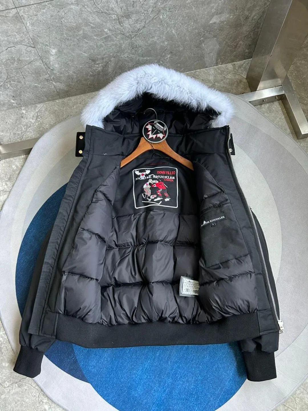 Moose Knuckles Black Bomber Jacket image indicator(4)