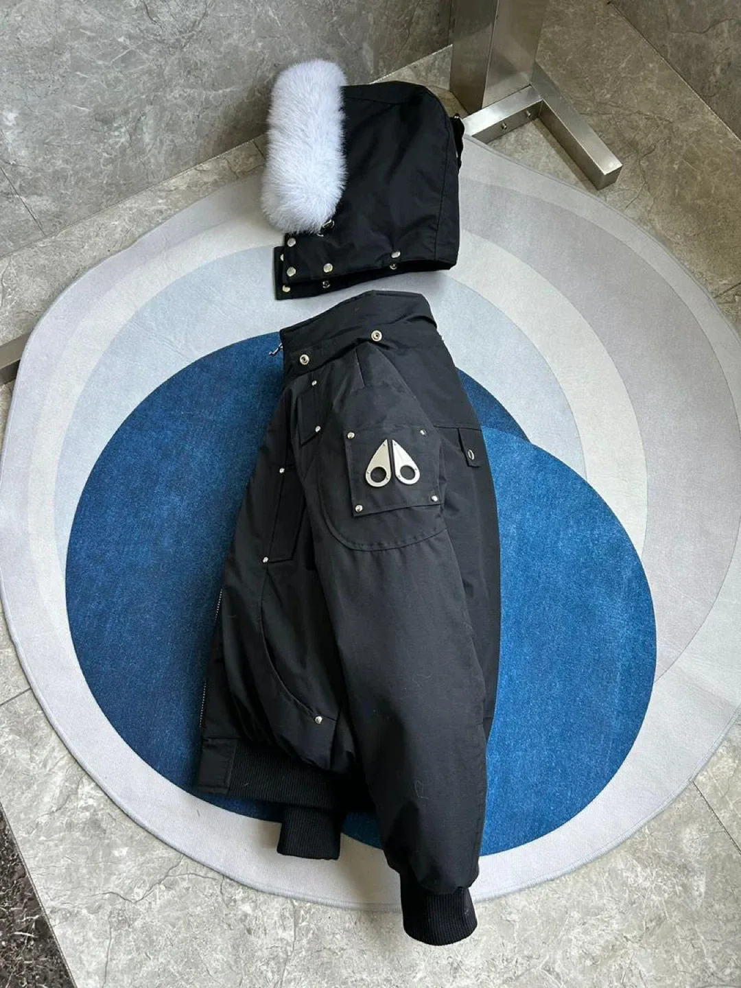 Moose Knuckles Black Bomber Jacket image indicator(5)