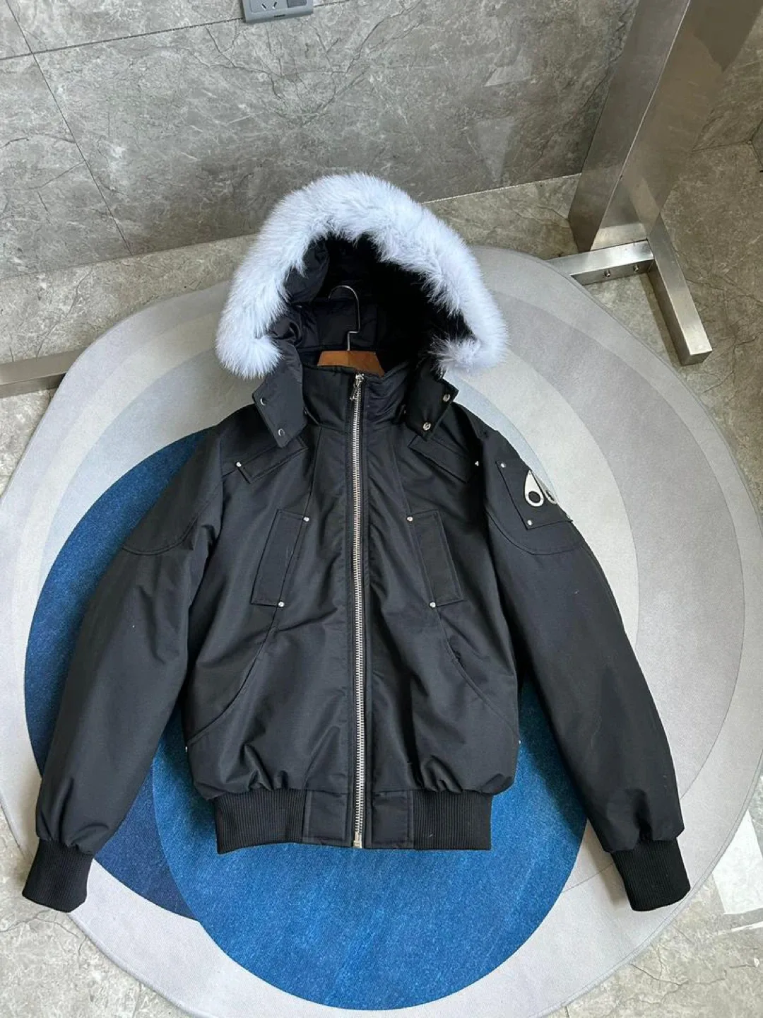 Moose Knuckles Black Bomber Jacket image indicator(3)