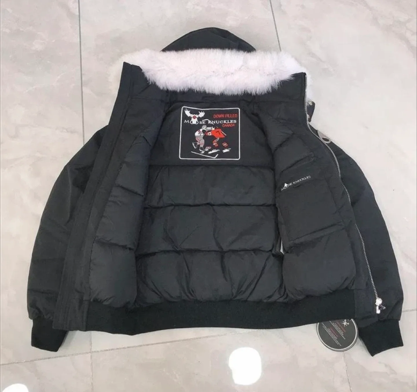 Moose Knuckles Black Bomber Jacket image indicator(2)