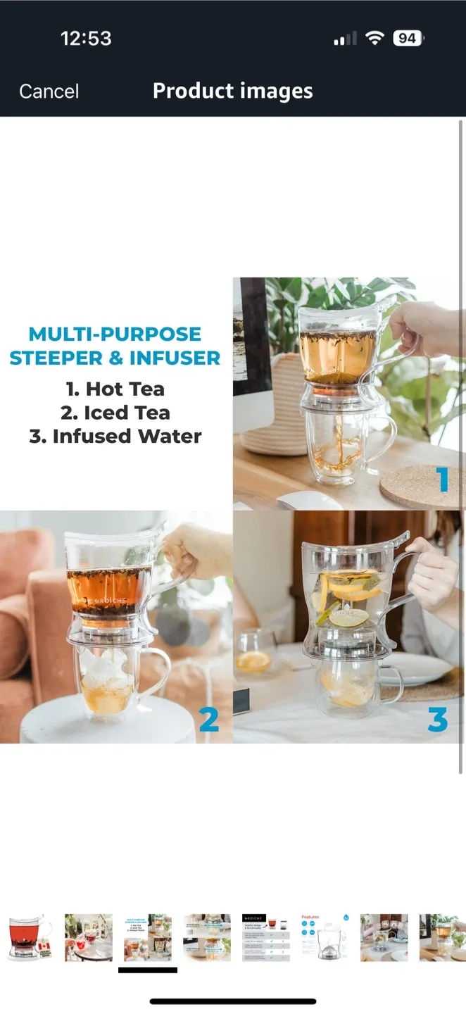GROSCHE Aberdeen Tea Steeper, Tea Infuser, BPA PFAS Free, Clear image indicator(2)