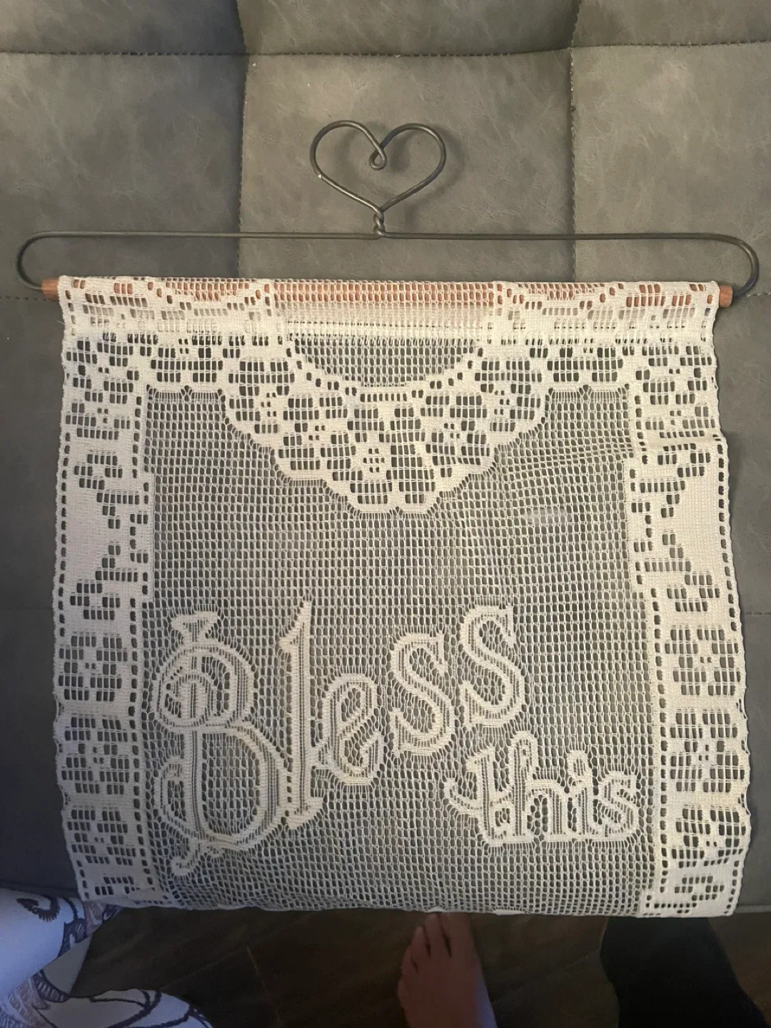 Handmade Crochet Wall Hanging - Bless This Home image indicator(2)