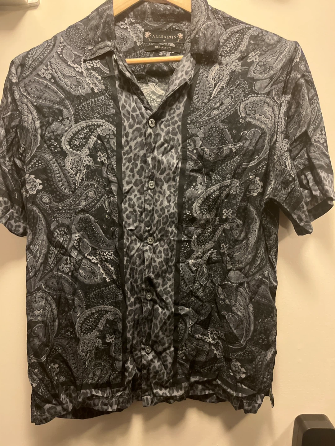 AllSaints Relaxed Fit Button-Down Shirt - Size M