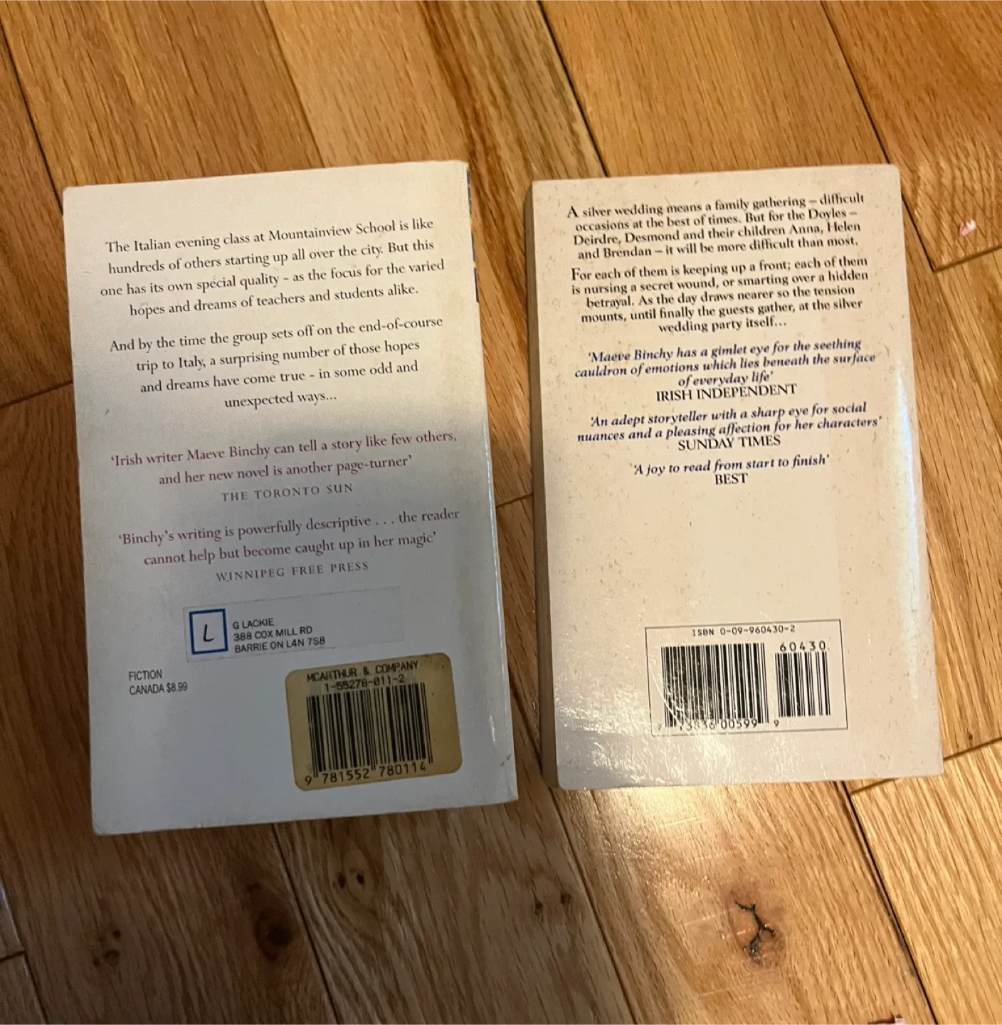 Maeve Binchy Evening Class & Silver Wedding Books image indicator(2)