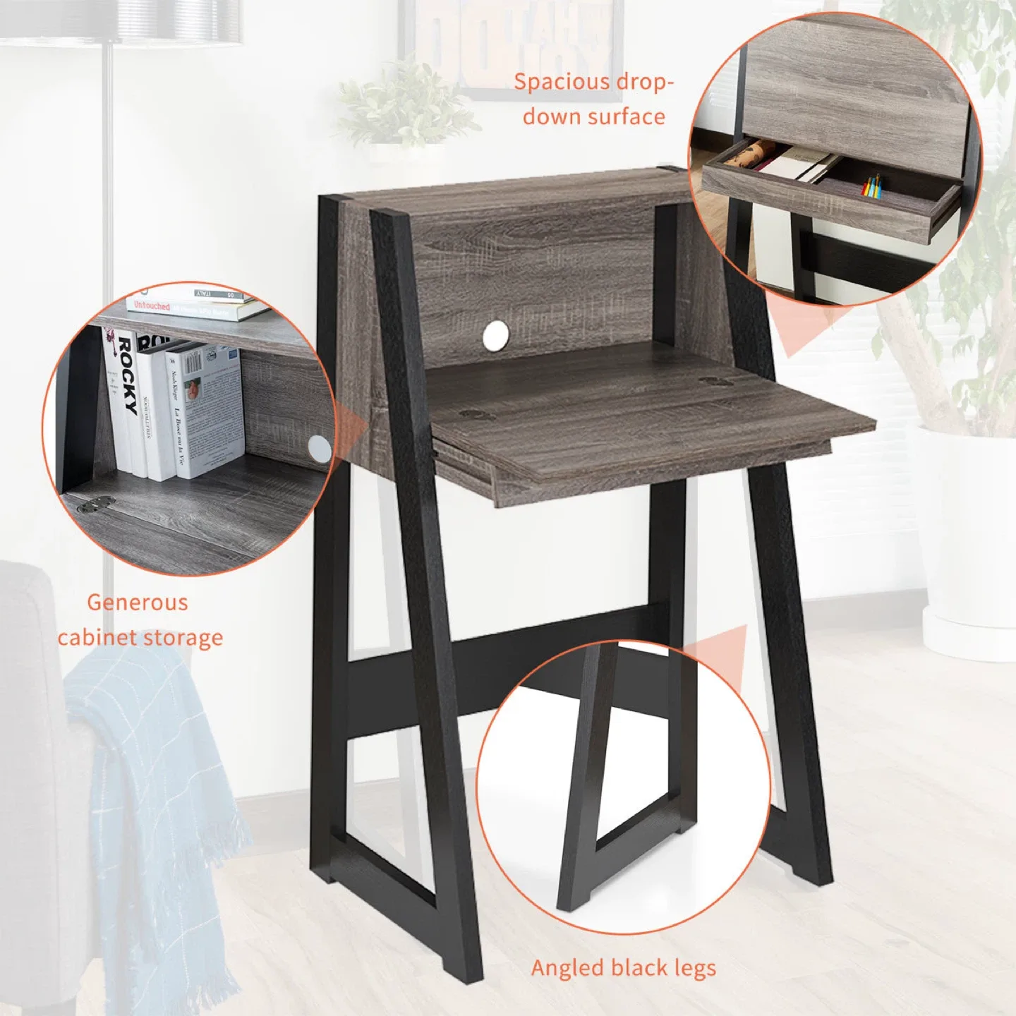 Drop Down Secretary Desk with Storage - Like New! image indicator(5)