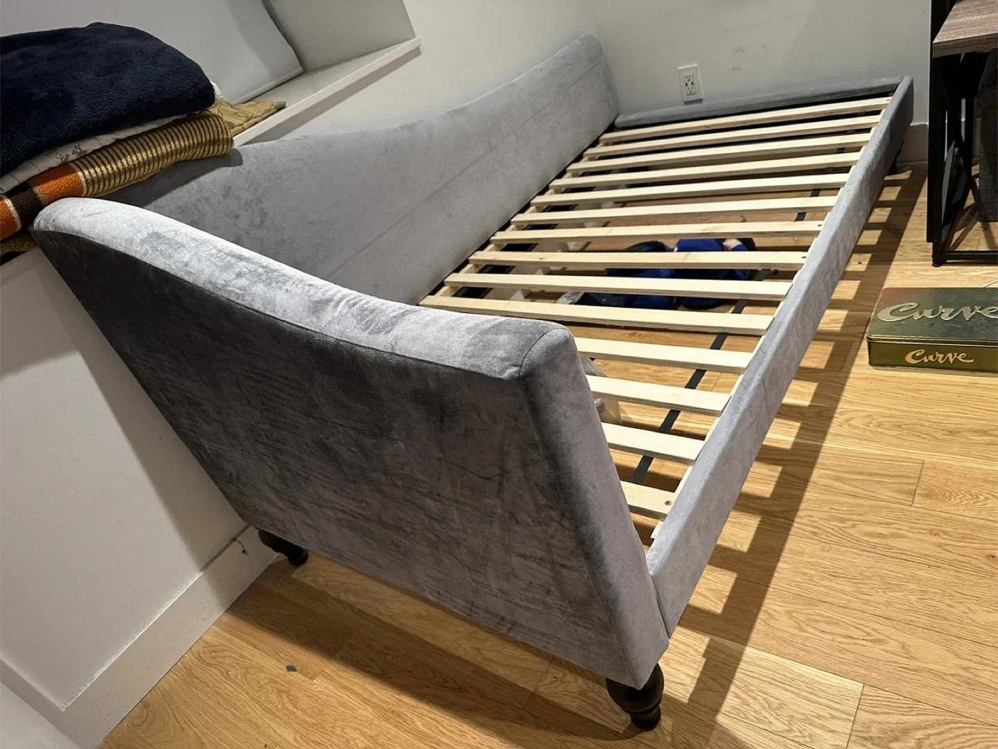 Harriot Grey Upholstered Daybed Frame thumbnail